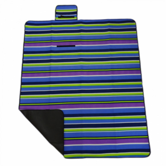 Patura picnic fleece Heinner Stripe, 130 x 150 cm, densitate 140 GSM, Multicolor