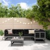 VidaXL Set mobilier relexare de grădină, 6 piese, gri, lemn masiv pin 3186447