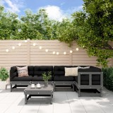 VidaXL Set mobilier relexare de grădină, 6 piese, gri, lemn masiv pin 3186447