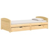 Cumpara ieftin Pat de zi cu 2 sertare "IRUN", 90x200 cm, lemn masiv pin