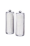 Cumpara ieftin Set de 2 suporturi/organizatoare pentru dischete de bumbac, acrilice, transparente, 19 x 6,5 cm
