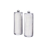 Set de 2 suporturi/organizatoare pentru dischete de bumbac, acrilice, transparente, 19 x 6,5 cm