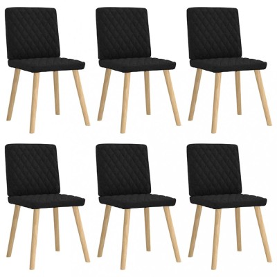 vidaXL Scaune de sufragerie 6 buc. negru material textil foto