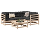 vidaXL Set canapea de grădină, 5 piese, lemn masiv de pin 3299419