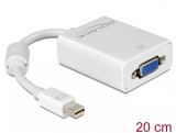 Adaptor mini Displayport la VGA pasiv Alb T-M, Delock 65130