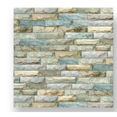 Tapet 3D Autoadeziv, Model Caramida in Relief, Bej Albastru, Design Modern, Rezistent la Apa, Usor de Curatat, Dimensiuni 77x70cm