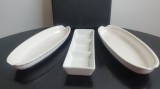 Set boluri japoneze, castroane pt sosuri, portelan alb, mancare japoneza, Asia.
