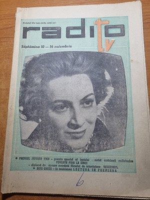 revista radio tv 7 noiembrie 1968 cu programul din 10 -16 noiembrie 1968 foto
