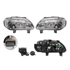 Set faruri VW Caddy Iii/Life (2k), 03.2004-06.2010, Touran (1t), 02.2003-12.2006, partea Stanga+Dreapta, Tuning, Fata, cu lumina de parcare LED; H1+H foto