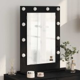 vidaXL Oglindă cu LED-uri Negru Stejar 70x50x18 cm