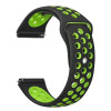 Curea silicon compatibila Pebble Time, telescoape Quick Release, 22mm, Negru/Verde, Very Dream