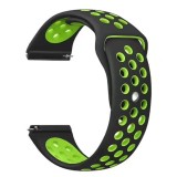 Curea silicon compatibila Vostok Amphibia, telescoape Quick Release, 22mm, Negru/Verde, Very Dream