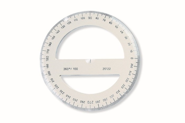 Raportor plastic 360 grade, 10 cm cristal Koh-I-Noor