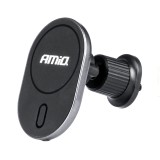 Suport auto telefon pentru grila ventilatie cu incarcare wireless Qi 15W MagSafe, rotire 360, USB-C, AMiO My Mag 03769, pentru orice smartphone