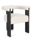 Cumpara ieftin Fotoliu lemn negru textil crem Agape 70x60x71 cm