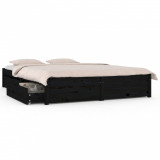 Cadru de pat cu sertare, negru, 120x200 cm