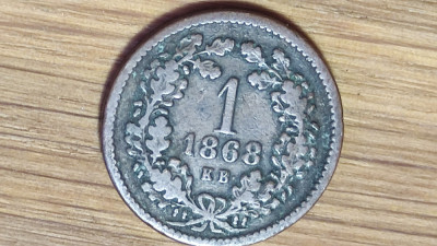 Ungaria habsburgica -moneda raruta- 1 Kreuzer / Krajczar 1868 - I Ferenc J&amp;oacute;zsef foto