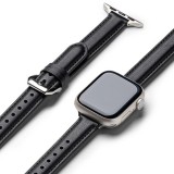 Rama pentru Apple Watch 1/2/3/4/5/6/7/8/9/SE/SE 2 (38/40/41mm) - Ringke Leather One Padded Slim - Black