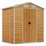Cumpara ieftin Sopron de gradina, maro deschis, 191x130x198 cm otel galvanizat