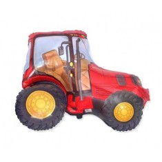 Balon folie tractor rosu 94x75 cm foto