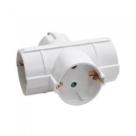 Adaptor 3 prize 3x16A max 3680W, triplu stecher, alb, V-TAC, SKU-8786