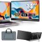 Monitor Extensibil Dublu Laptop 13.3-17&quot;, Ecran 14&quot; IPS Full HD 1080P, USB-C, Plug &amp; Play, Portabil, Compatibil Windows/MacOS, Geanta Inclusa, Negru