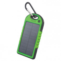 Baterie Externa cu Incarcare Solara &amp;amp; USB 5000 mAh (Verde) STB-200 Forever foto
