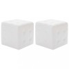 VidaXL Taburet, 2 buc., alb, 30x30x30 cm, piele ecologică
