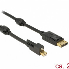 Cablu mini Displayport 1.2 la Displayport T-T 4K 2m cu surub, Delock 83722