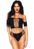 Himera - Set opac lenjerie intimă sexy pentru femei, negru, Orion