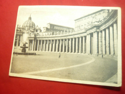 Ilustrata- Roma- Catedrala Sf.Petru 1950 francata cu 10 lire Anul Sfant Vatican foto