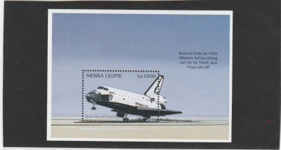 Sierra Leone 1996-Aviatie,Avion,Explorarea spatiului,Colita dant.,MNH.Mi.Bl 301 foto