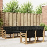 vidaXL Set de canapele de exterior cu pernă 8 pcs Alb și negru 3389598