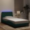 vidaXL Cadru de pat cu lumini LED, verde &icirc;nchis, 100x200 cm, catifea 3213840