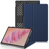 Husa tableta pentru lenovo tab plus - microfibra, auto sleep/wake, protectie antisoc, blue