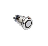 Buton fara retinere cu montare pe panou OFF-(ON) led rosu 16mm