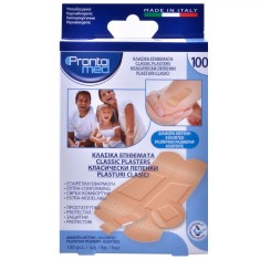 Plasturi Prontomed, Set 100 Bucăți, Diferite Mărimi, Culoare Piele