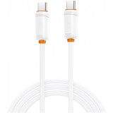 Cablu Date si Incarcare USB-C - USB-C XO Design NB-Q302B, 60W, 1m, Alb