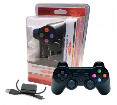 Joystick Gamepad Controler Wireless Lehuai 4 in 1 Pentru Pc, PS1, Ps2 si Ps3 foto