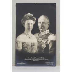 FRIEDRICH si HILDA , MARELE DUCE SI MAREA DUCESA von BADEN , CARTE POSTALA ILUSTRATA , MONOCROMA, PERIOADA INTERBELICA