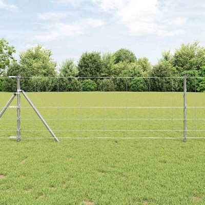 Gard pentru c&amp;acirc;mp Argintiu 50 x 0.8 m Oțel galvanizat foto
