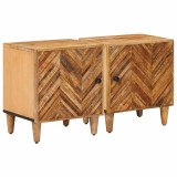 vidaXL Noptieră 2 pcs Maro 40 x 33,5 x 46 cm Lemn de mango solid 4018913