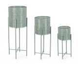 Cumpara ieftin Set 3 suporturi ghivece flori metal verde Kalidas 23x46.5 cm, 28x61.5 cm, 30x76.5 cm