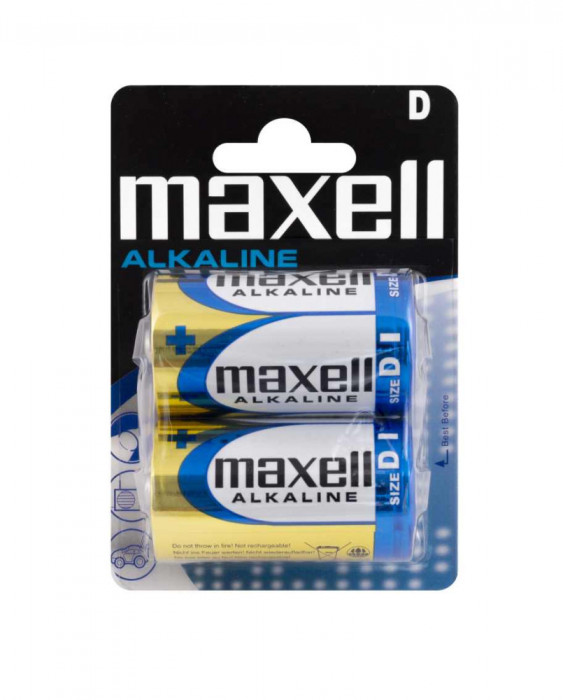 Baterie alcalina LR20 (D) Maxell, 2 buc/blister