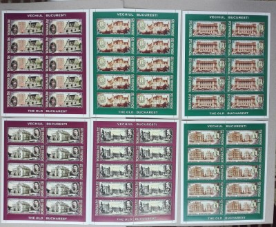 TIMBRE ROM&amp;Acirc;NIA LP1763 a/2007 VECHIUL BUCURESTI -6 COLI 10 TIMBRE - MNH foto