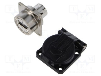Conector Ethernet CAT6a AMPHENOL cu flanșă pătrată, nichelat foto