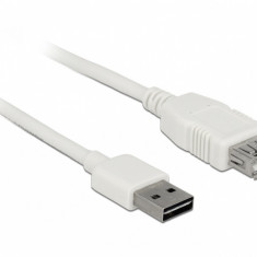 Cablu prelungitor EASY-USB 2.0 tip A T-M 2m Alb, Delock 85200