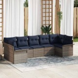vidaXL Set de canapele pentru grădină 7 pcs Gri Rattan poli 3354184