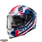 Cumpara ieftin Casca integrala pentru scuter - motocicleta Caberg model Avalon X SV Optic D6 alb/albastru/rosu lucios Pinlock ready XL (61/62cm)