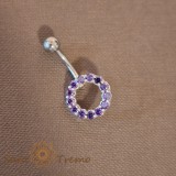 Cumpara ieftin Piercing Buric Argint 925 Cristale Zirconia Mov SaraTremo, Tija Groasa, 25mm, Premium
